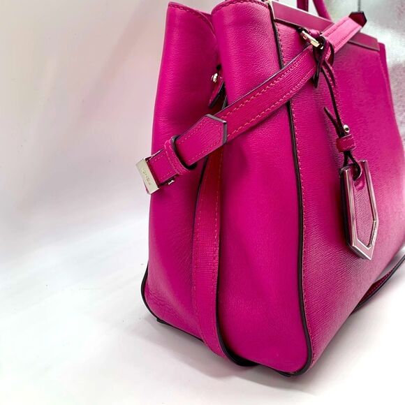 Auth Fendi Fuchsia 2Jours Elite Petit 2way Leather Tote Bag Crossbody Preloved - Picture 5 of 16